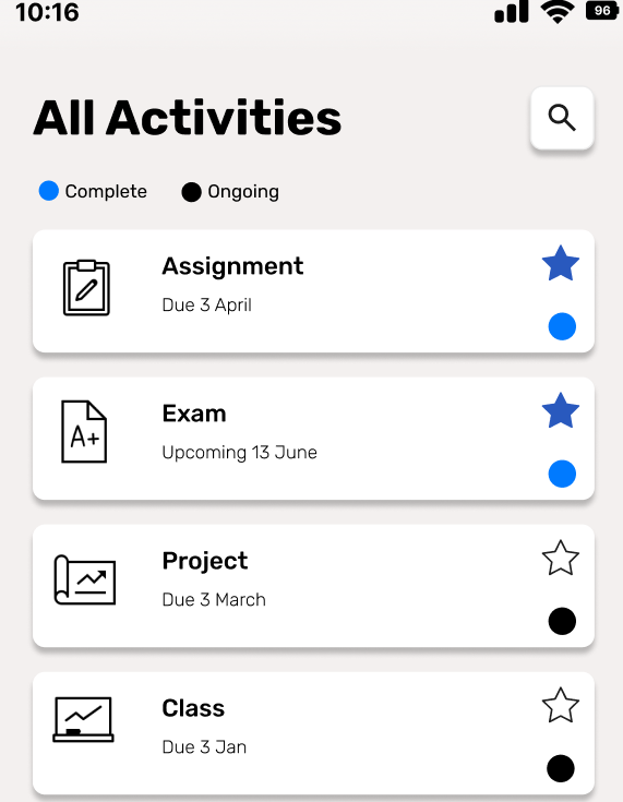Student management app screen 3